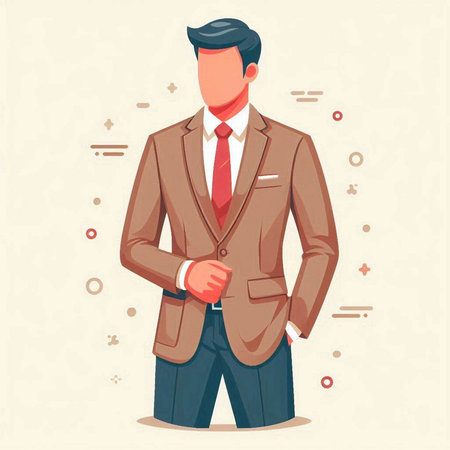 Businessman in suit and tie. Vector illustration in cartoon style.のイラスト素材