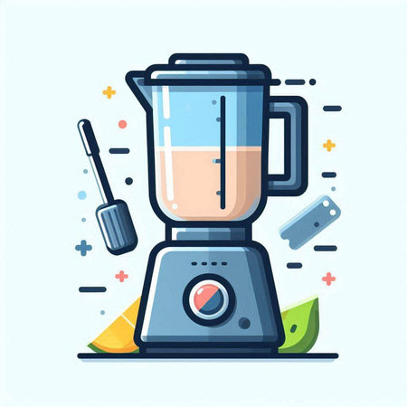 Illustration of a blender. Flat design style. Vector illustration.のイラスト素材