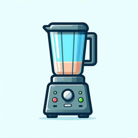 Kitchen blender vector illustration. Flat design style. Isolated on blue background.のイラスト素材