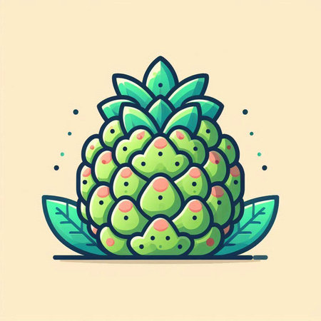 Artichoke icon in flat style. Hand drawn vector illustration.のイラスト素材