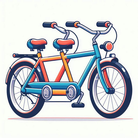 Bicycle on a white background. Vector illustration in cartoon style.のイラスト素材