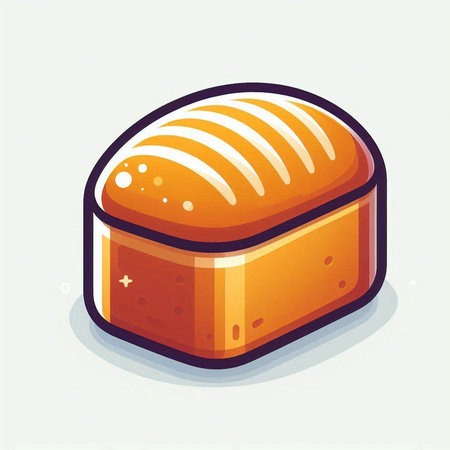Illustration of a loaf of bread on a white background. Vector illustration.のイラスト素材
