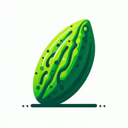Cucumber isolated on white background. Vector illustration in flat style.のイラスト素材