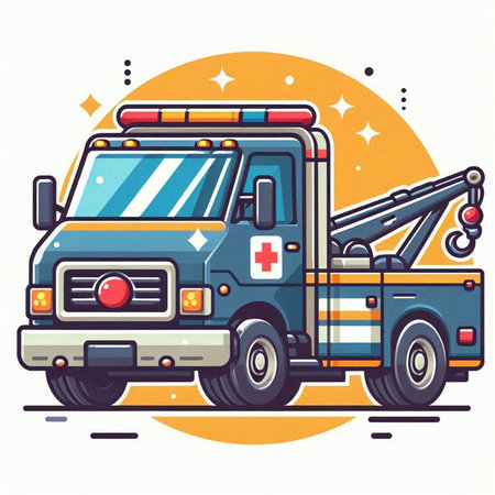Ambulance car. Vector illustration in flat design style. EPS10のイラスト素材