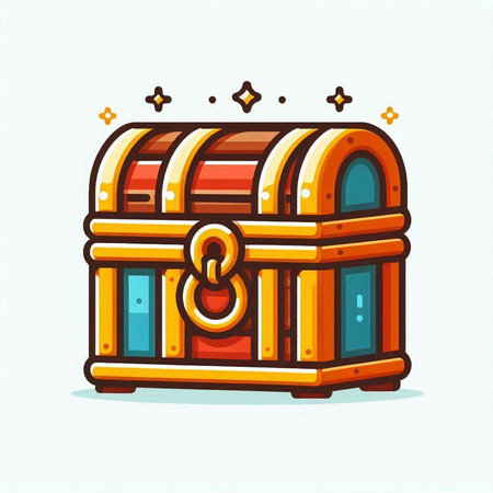 Treasure chest icon. Cartoon illustration of treasure chest vector icon for web designのイラスト素材