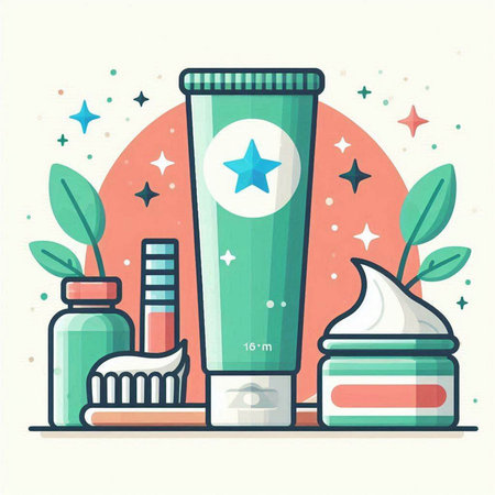 Cosmetics and skin care products. Vector illustration in flat style.のイラスト素材
