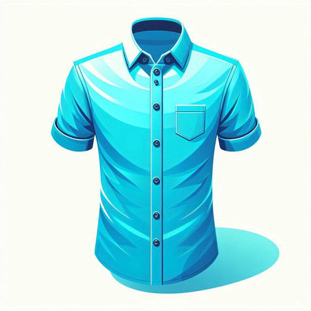 Blue shirt isolated on white background. Vector illustration. Eps 10.のイラスト素材