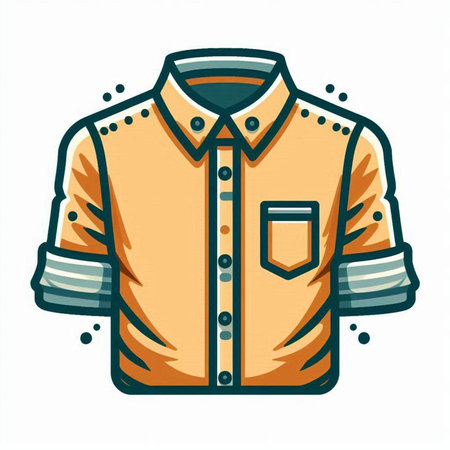 Vector illustration of a shirt with a collar on a white background.のイラスト素材