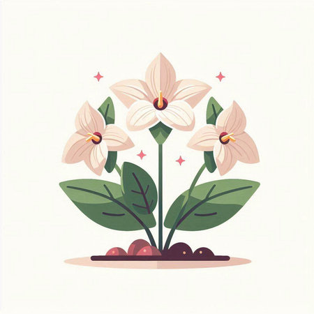 Flower vector illustration in flat style. Flower vector illustration in flat style.のイラスト素材