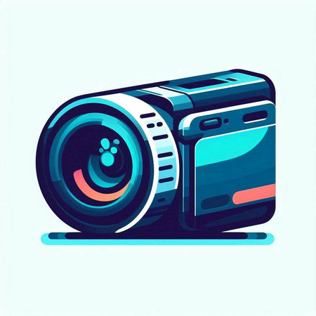 Digital camera icon in flat style. Vector illustration. Eps 10.のイラスト素材