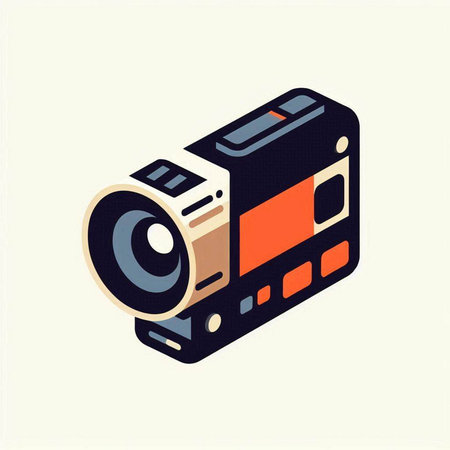 Camera icon in isometric 3d style. Vector illustration isolated on white background.のイラスト素材