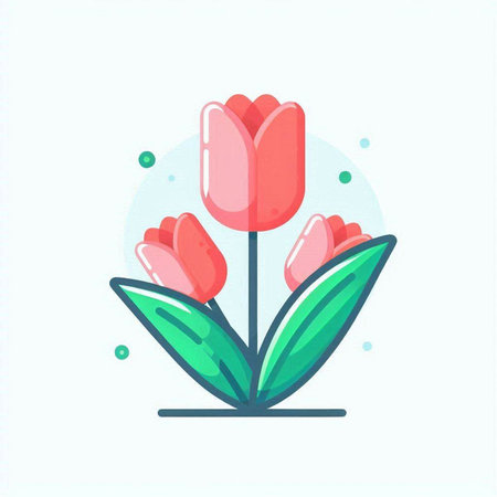 Tulip flower icon. Vector illustration in trendy flat style.のイラスト素材