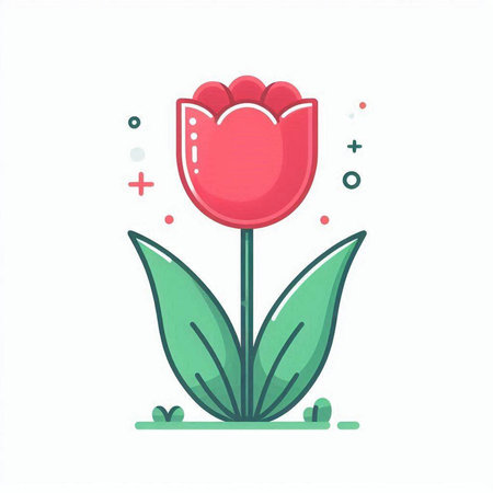 Tulip flower icon. Flat vector illustration of tulip flower.のイラスト素材