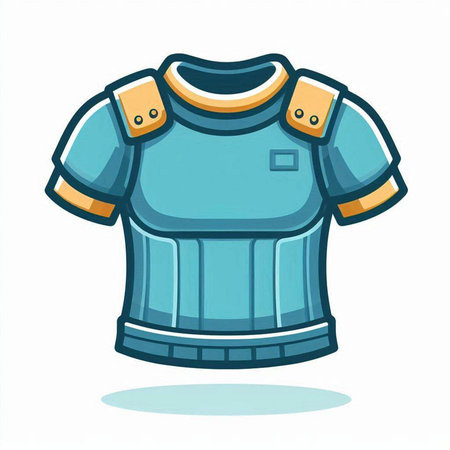 Illustration of a blue t-shirt on a white background.のイラスト素材