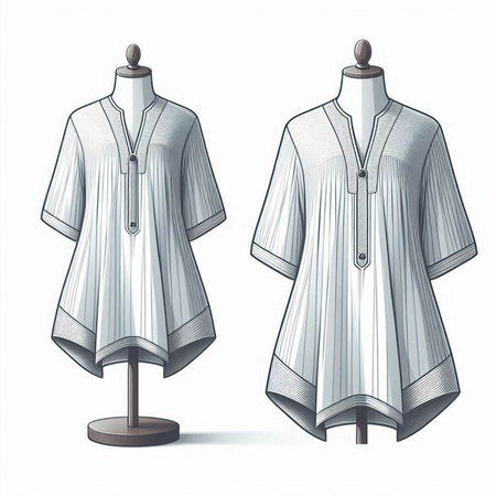 Women's blouse and shirt on a mannequin, vector illustrationのイラスト素材