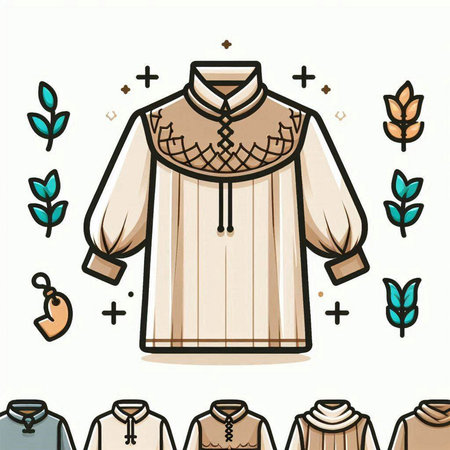 Illustration of a set of clothes on a white background. Vector illustrationのイラスト素材