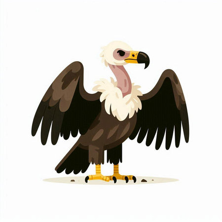 Griffon vulture on a white background. Vector illustration.のイラスト素材