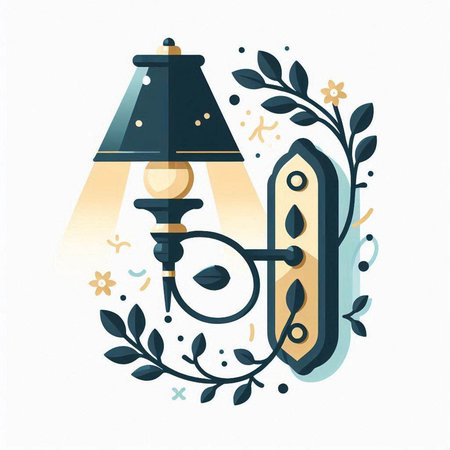 Lantern in vintage style. Vector illustration in flat style.のイラスト素材