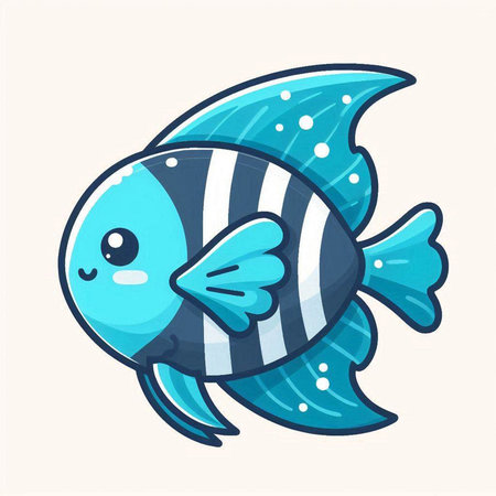 Cute cartoon fish. Vector illustration isolated on a white background.のイラスト素材