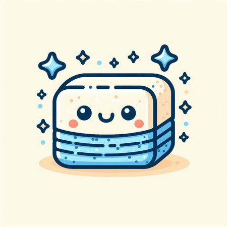 Cute kawaii cake with stars. Vector illustration in cartoon style.のイラスト素材