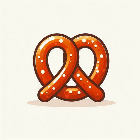 Pretzel vector illustration. Cute cartoon pretzel icon.のイラスト素材