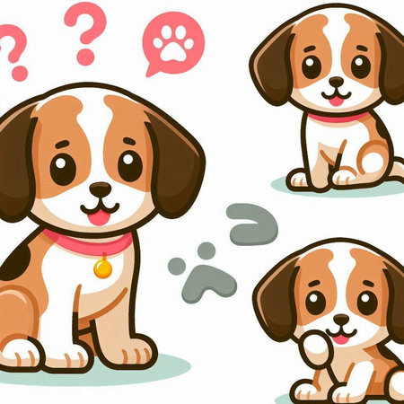 Cartoon Illustration of Cute Puppy Pet Animal Characters Setのイラスト素材