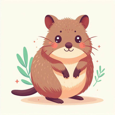 Cute hamster vector illustration. Cute rodent cartoon character.のイラスト素材