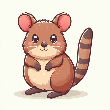 Cute cartoon beaver isolated on white background. Vector illustration.のイラスト素材