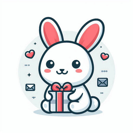 Cute hamster with flowers. Vector illustration in cartoon style.のイラスト素材