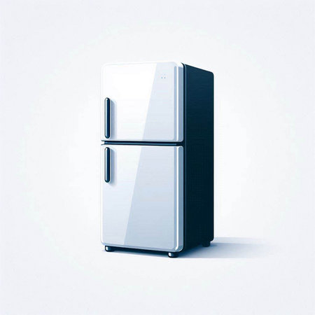 Refrigerator isolated on a white background. 3d render.のイラスト素材