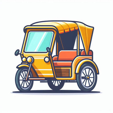 Tuk tuk taxi vector illustration. Tuk tuk iconのイラスト素材