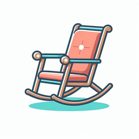 Illustration of rocking chair. Isolated on a white background.のイラスト素材