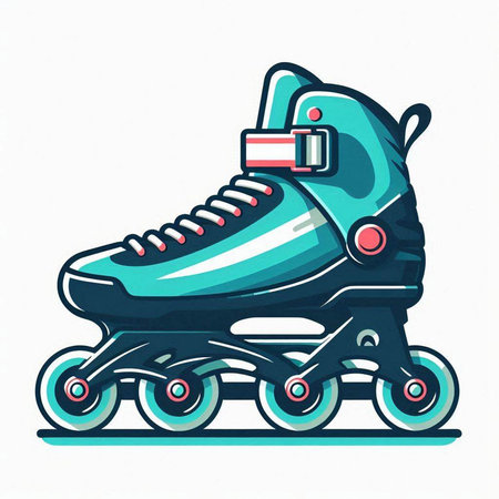 Roller skates isolated on the white background. Vector illustration.のイラスト素材