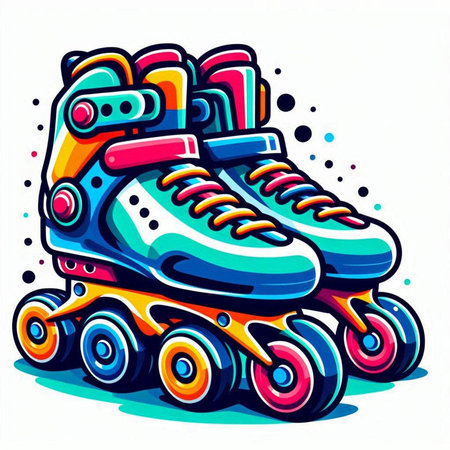 Roller skates isolated on a white background. Vector illustration.のイラスト素材