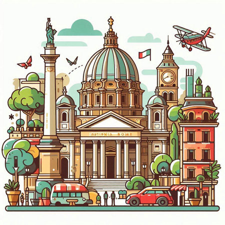 St. Petersburg, Russia. Landmarks of the city. Vector illustration.のイラスト素材