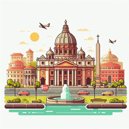 St. Petersburg, Russia. Landmarks of the city. Vector illustrationのイラスト素材