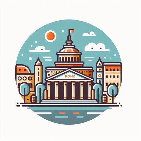 United States Capitol Building in Washington DC, USA. Vector illustration.のイラスト素材