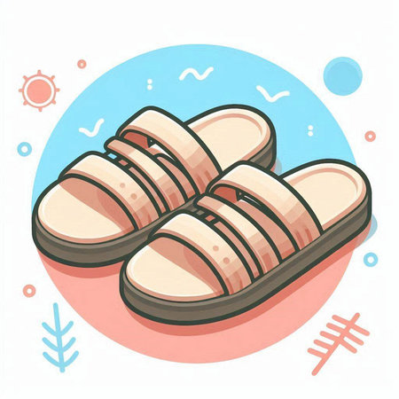 Flip flops isolated on a white background. Vector illustration.のイラスト素材