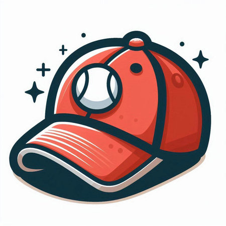 Cartoon baseball cap isolated on the white background. Vector illustration.のイラスト素材