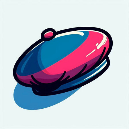 Vector illustration of a cartoon style beret. Vector illustration of a beret.のイラスト素材