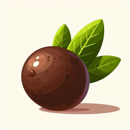 Vector illustration of a whole hazelnut with leaves on a light backgroundのイラスト素材