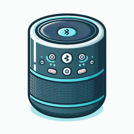 Illustration of a wireless speaker isolated on a white background - vectorのイラスト素材