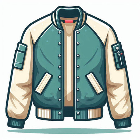 Men's jacket isolated on white background. Cartoon style vector illustration.のイラスト素材