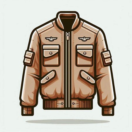 Men's winter jacket. Vector illustration of a man's jacket.のイラスト素材