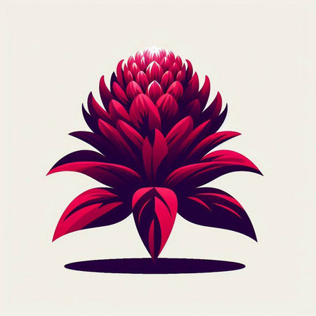 Beautiful red flower on a white background. Vector Illustration.のイラスト素材