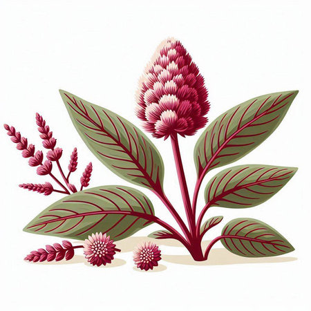 Celosia argentea flower isolated on white background.のイラスト素材