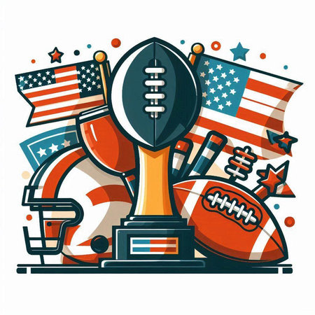 American football vector illustration. American football icon. American football vector illustrationのイラスト素材