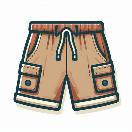 Shorts. Vector illustration of a pair of men's shorts.のイラスト素材