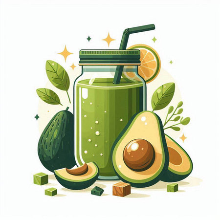 Avocado vector illustration isolated on white background. Avocado icon.のイラスト素材