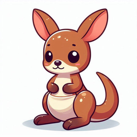 Kangaroo cartoon isolated on a white background. Vector illustration.のイラスト素材